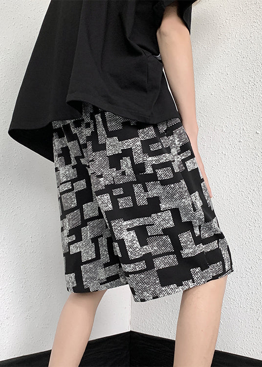 Lace Plaid Cotton French Summer Up Shorts Men White