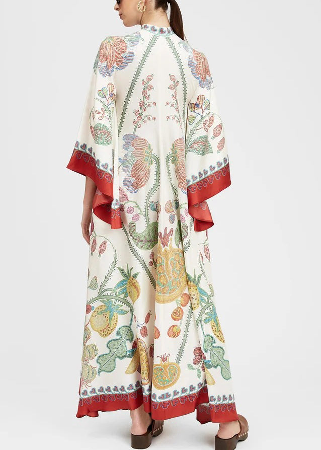 Cotton Lace Maxi Up French Neck Dresses White Spring V Print