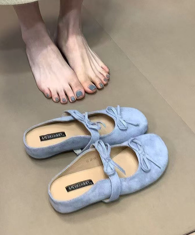 Bow Splicing Sandals French Yellow Slide Wedge