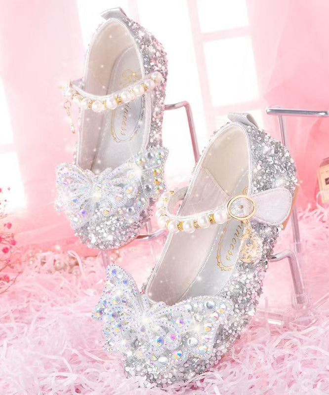 Princess Shoes Chic Bead Buckle Nail Strap Crystal Pink Girl Baby