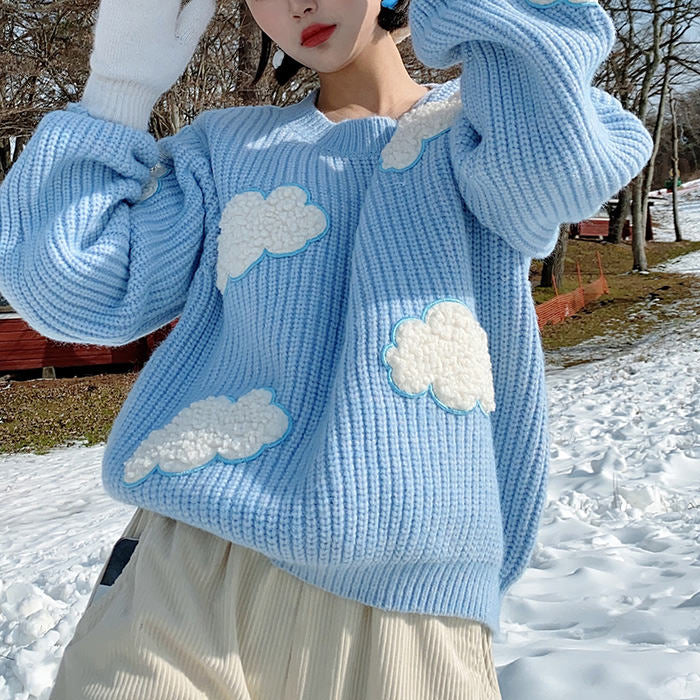 Cloud Blue Sky  Stripe Sweater