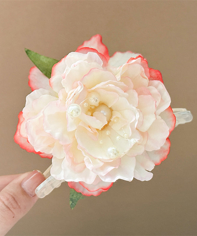 Alloy Peony Pearl Floral Color Hairpin Gradient
