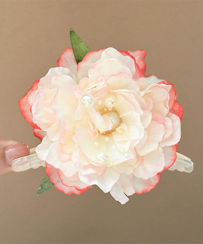 Alloy Peony Pearl Floral Color Hairpin Gradient