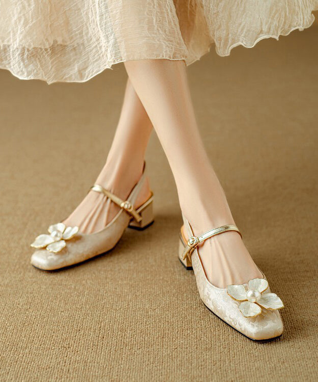 Floral Faux Green Style New Sandals Leather Chinese Chunky