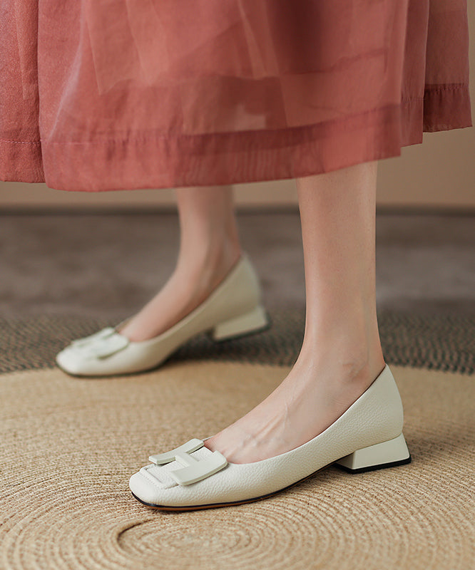 Green Shoes Comfy Cowhide Splicing Leather Flat