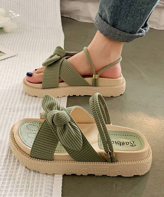 Green Platform Women Stylish Splicing Slide Sandals Peep Toe UU015