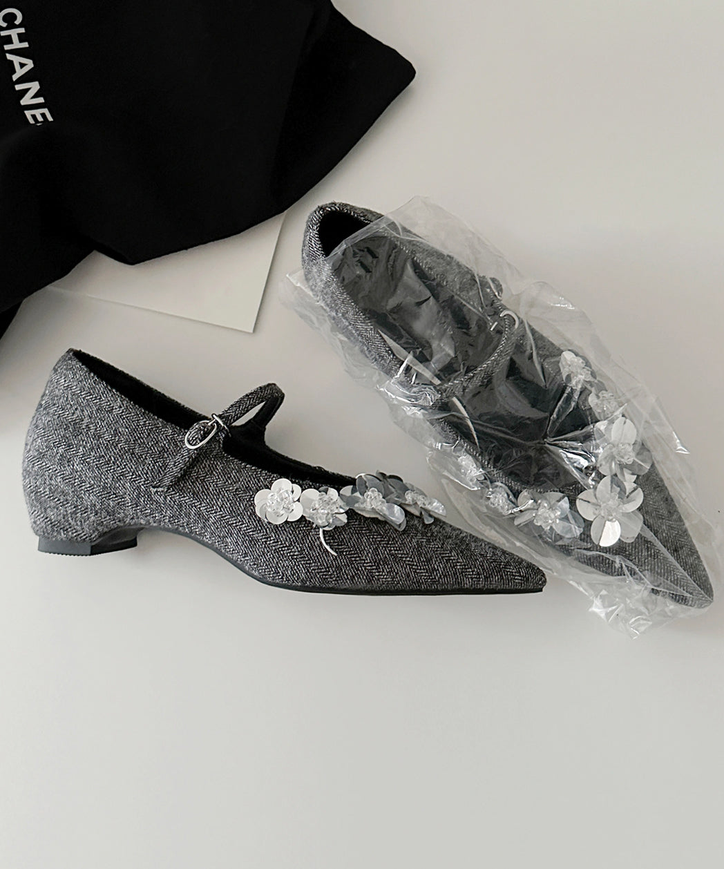 Splicing Cotton Grey Buckle Fabric Chunky Floral Stylish Strap