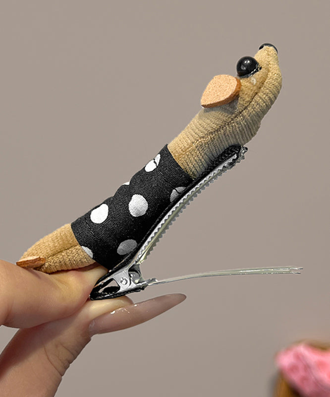 Blue Cloth Handmade Hairpin Dot Dachshund