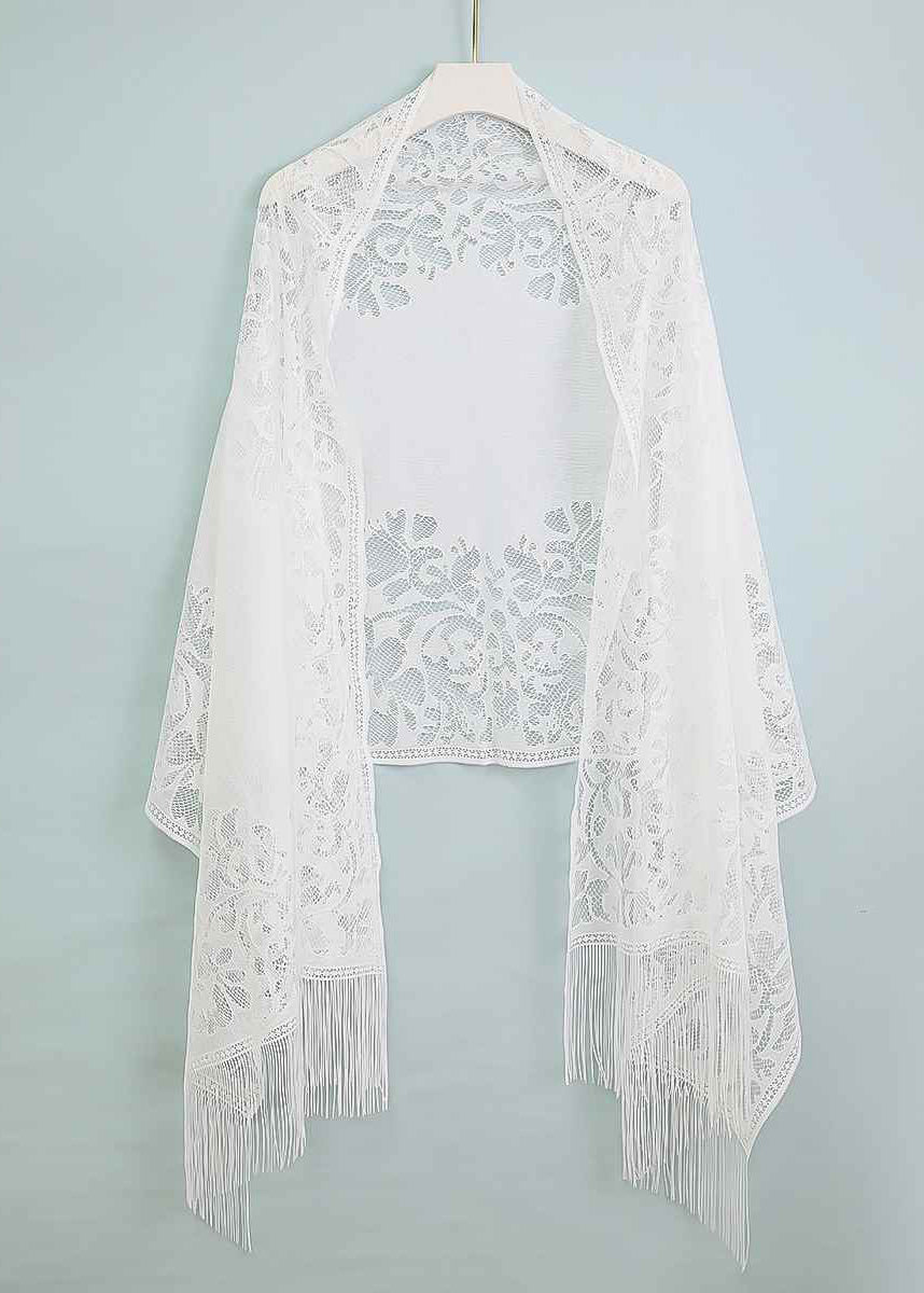 Handmade Chinese Style Black Tasseled Hollow Out Scarf YF004