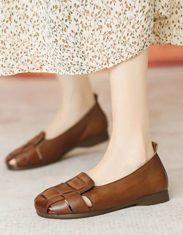 Handmade Close toe Comfortable Summer Flats Ada Fashion