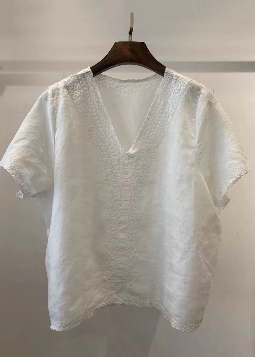 Embroideried Summer Grey Plaid Linen Vest Beach Handmade