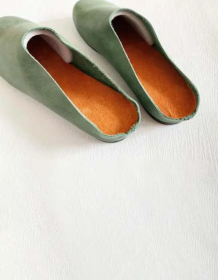 Handmade Retro Soft Leather Flat Slippers Ada Fashion