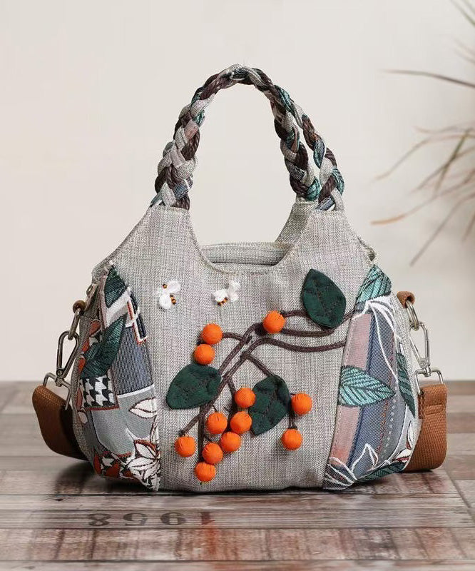 Patchwork Woven Canvas Handmade Casual Bag Tote