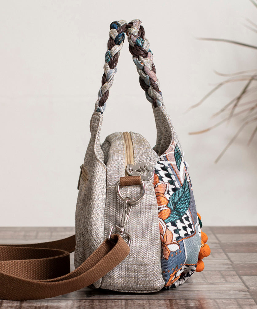 Patchwork Woven Canvas Handmade Casual Bag Tote