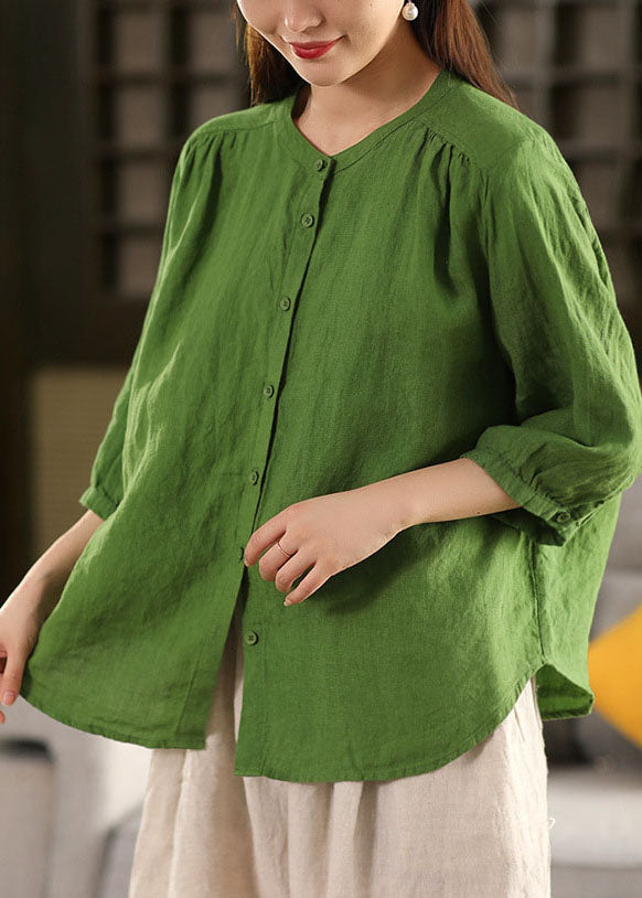 Bracelet Linen Oversized Handmade Yellow Sleeve Blouses