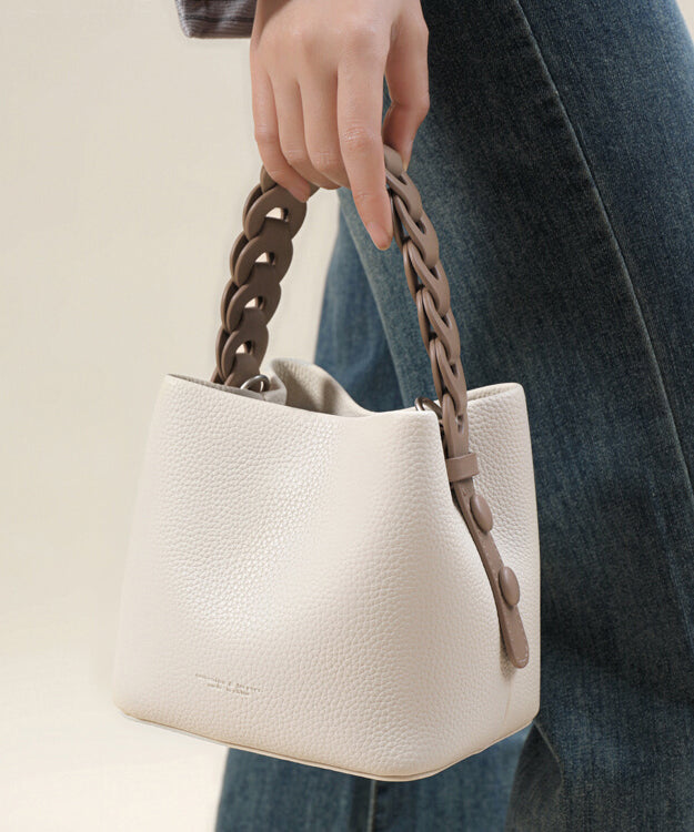 Leather Yellow Faux Handbag Versatile Handmade Tote