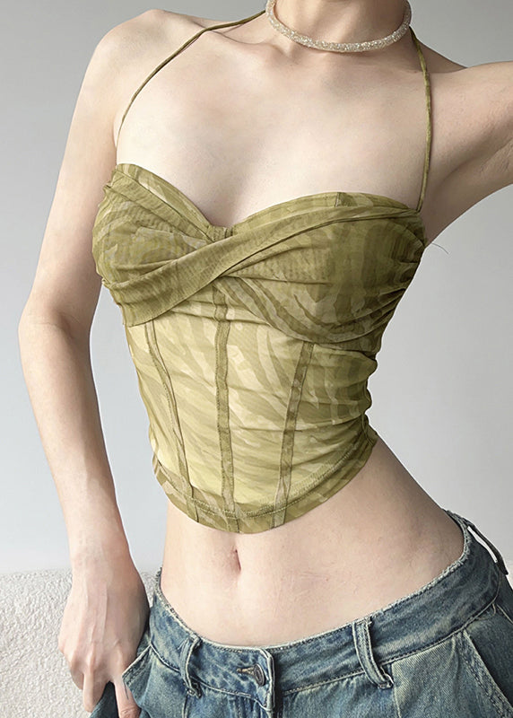 Tie Light Tops Hot Green Tulle Waist Summer