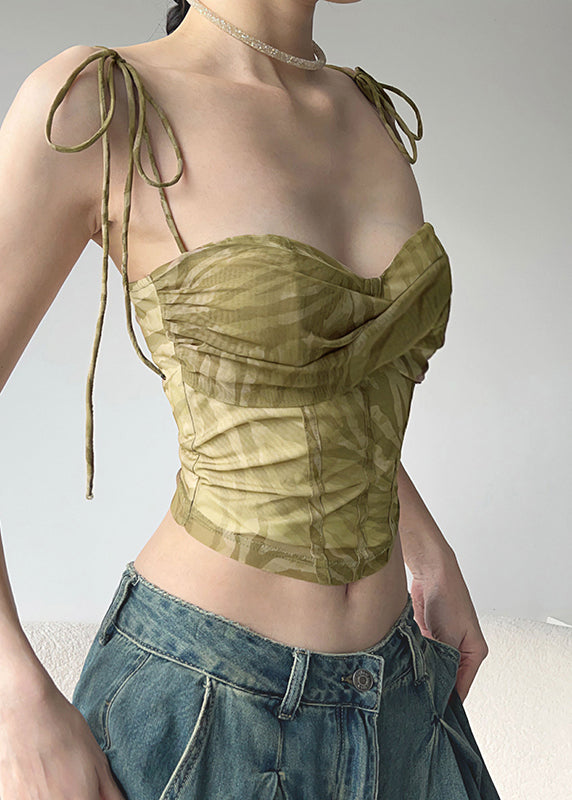 Tie Light Tops Hot Green Tulle Waist Summer