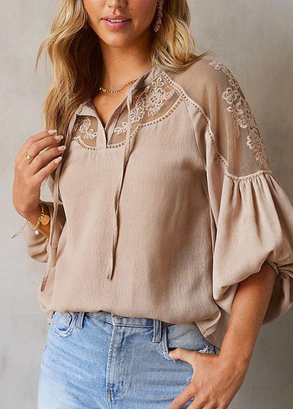 Top Chiffon Tulle Italian Patchwork Army Green Fall