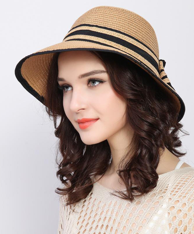 Hat Korean Foldable Bucket Straw Woven Versatile White Version