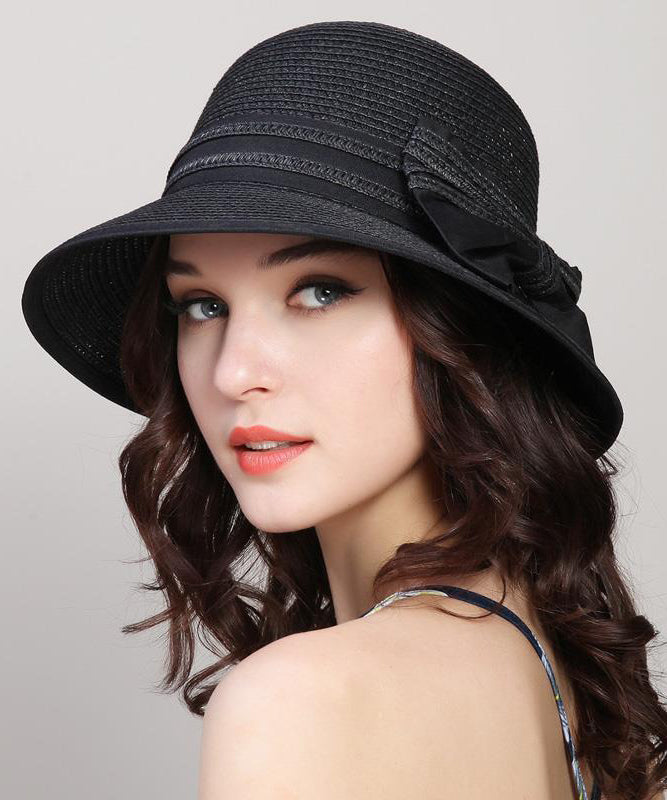 Hat Korean Foldable Bucket Straw Woven Versatile White Version