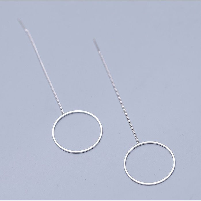 Silver Sterling Earring Hoop Drop 925