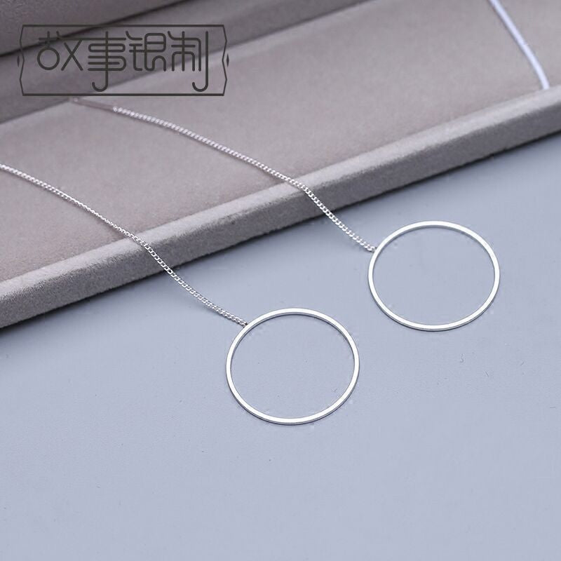 Silver Sterling Earring Hoop Drop 925