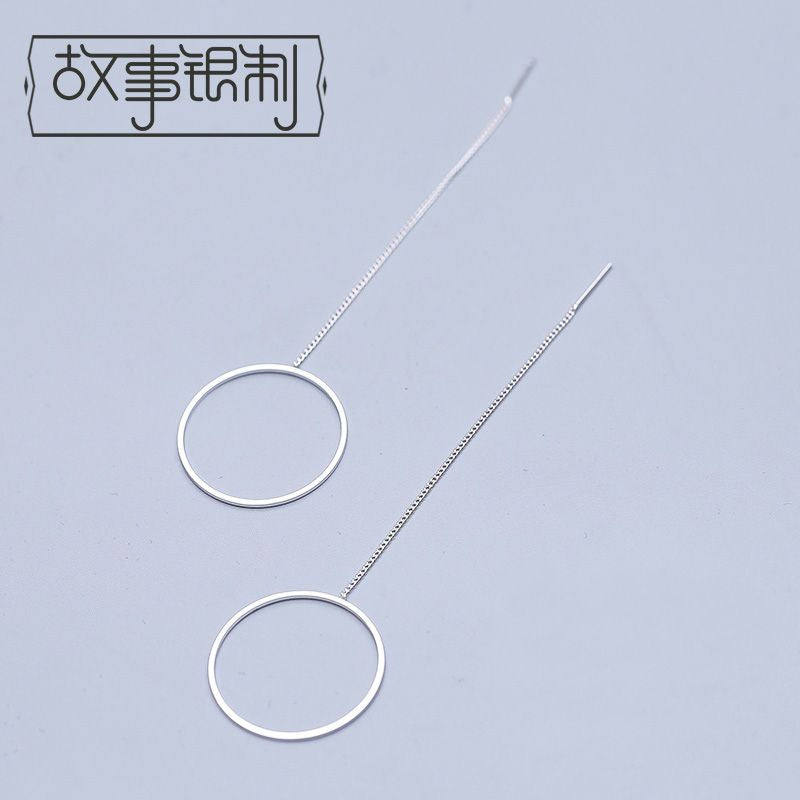 Silver Sterling Earring Hoop Drop 925