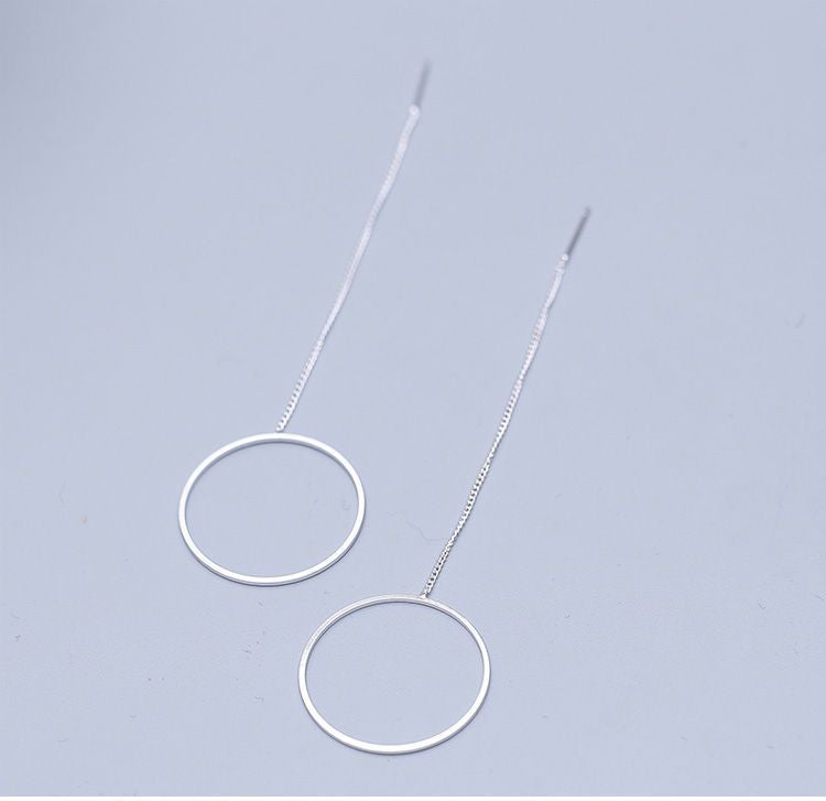 Silver Sterling Earring Hoop Drop 925