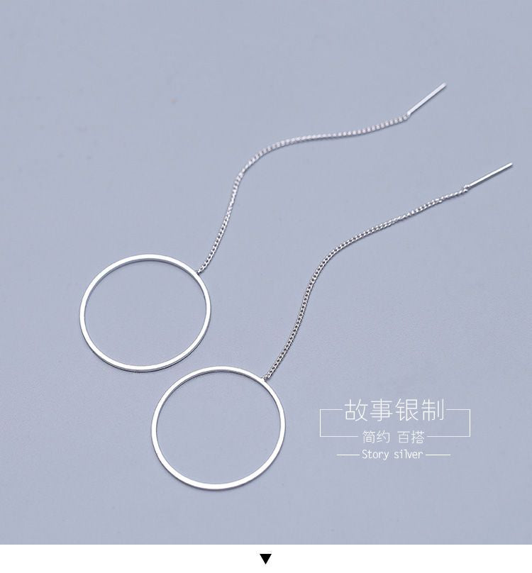 Silver Sterling Earring Hoop Drop 925