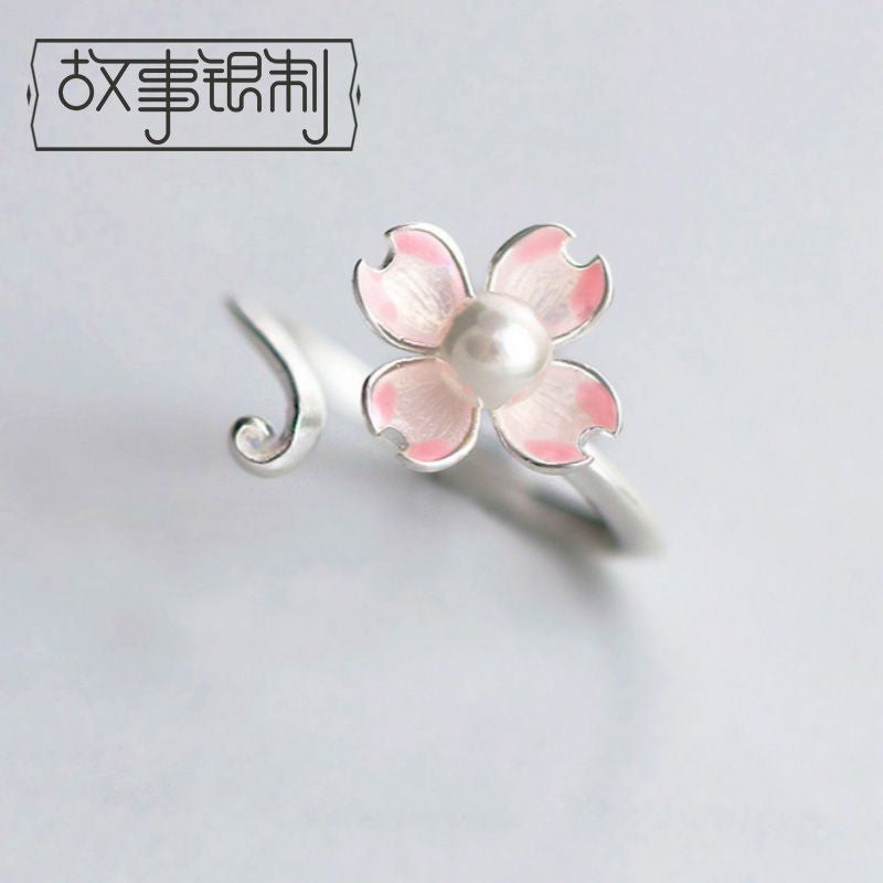 Sterling Silver Floral Ring 925 Open
