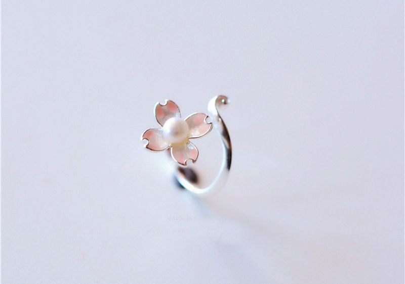 Sterling Silver Floral Ring 925 Open