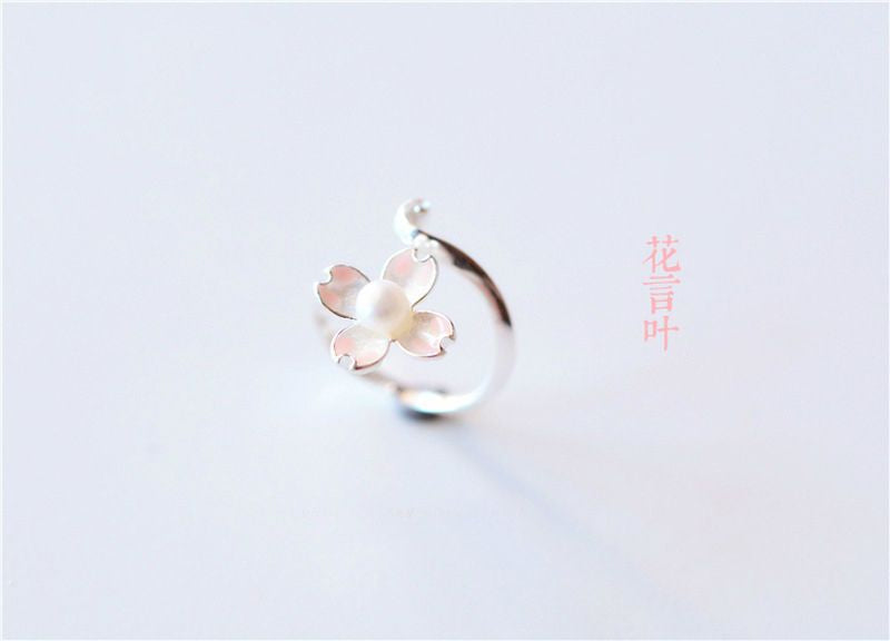 Sterling Silver Floral Ring 925 Open