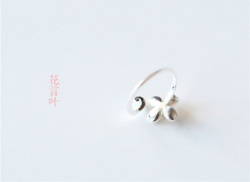 Sterling Silver Floral Ring 925 Open