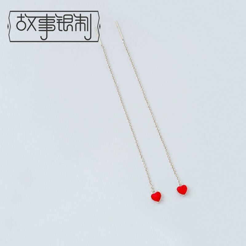 925 Drop Earring Heart Silver Sterling
