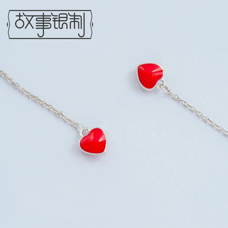 925 Drop Earring Heart Silver Sterling