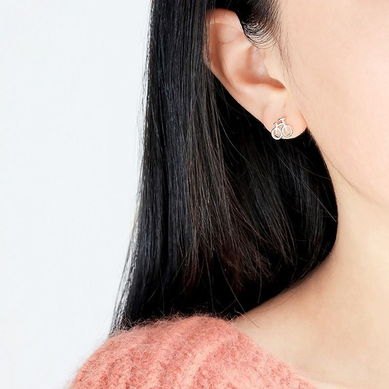 Bicycle 925 Earring Sterling Silver