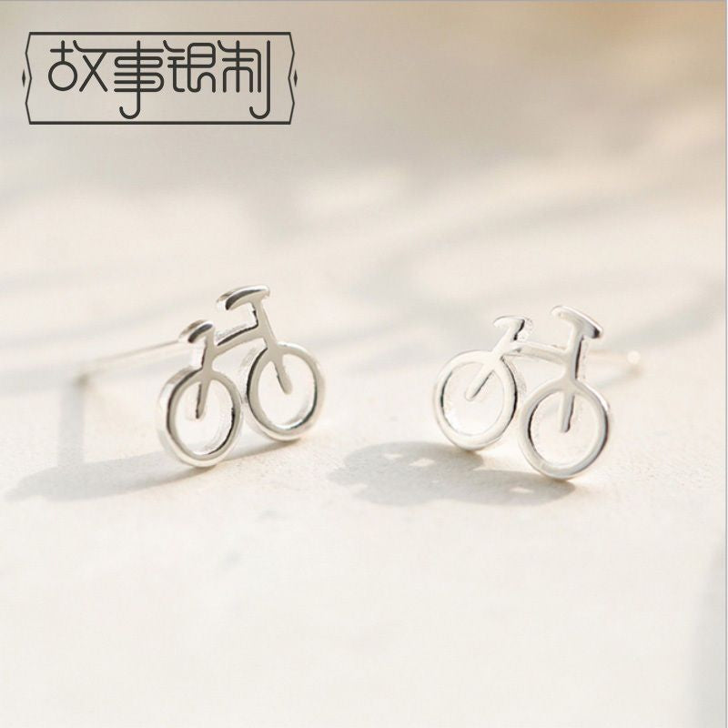 Bicycle 925 Earring Sterling Silver