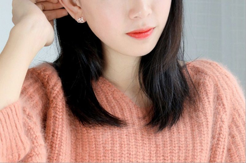 Bicycle 925 Earring Sterling Silver