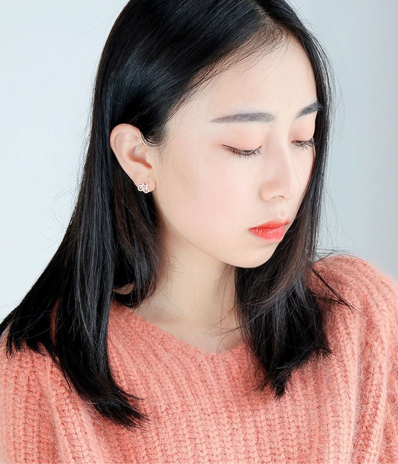 Bicycle 925 Earring Sterling Silver