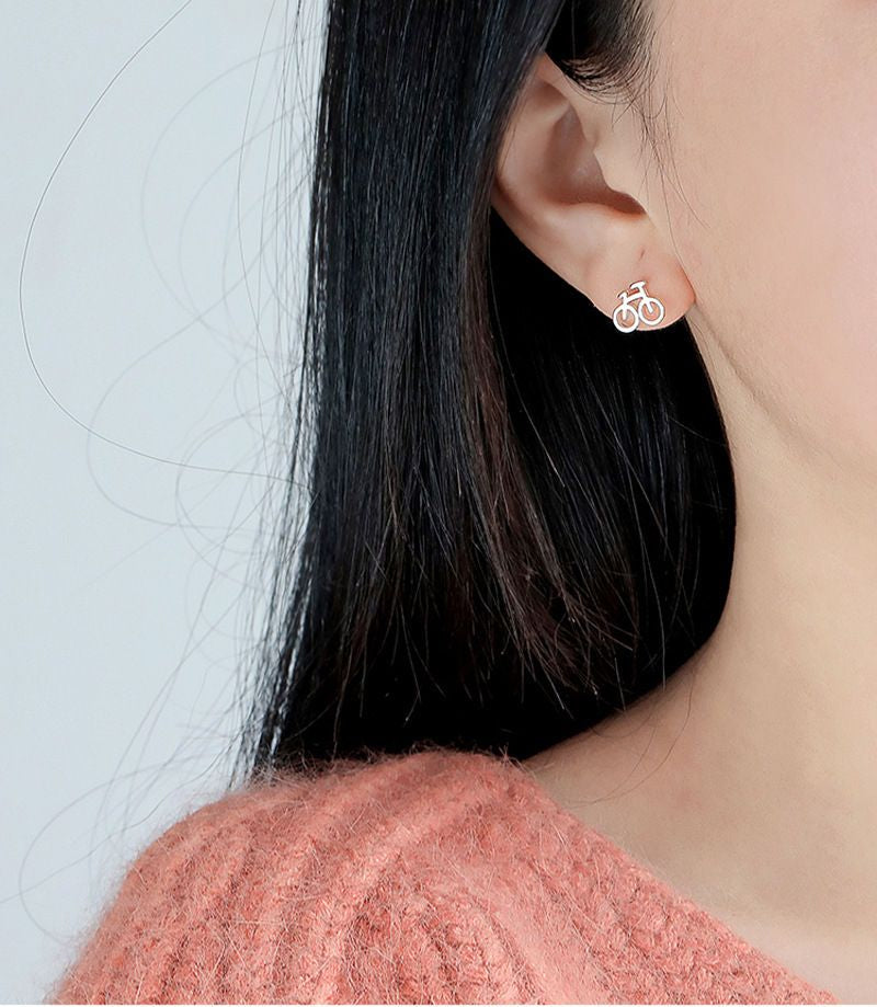Bicycle 925 Earring Sterling Silver