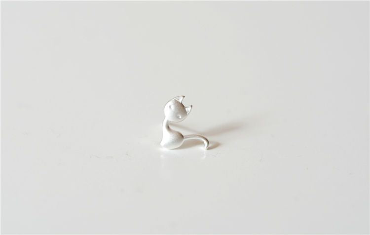 Cat Silver Sterling 925 Earring