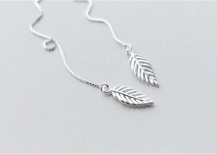 Drop Sterling 925 Leaf Silver Earring