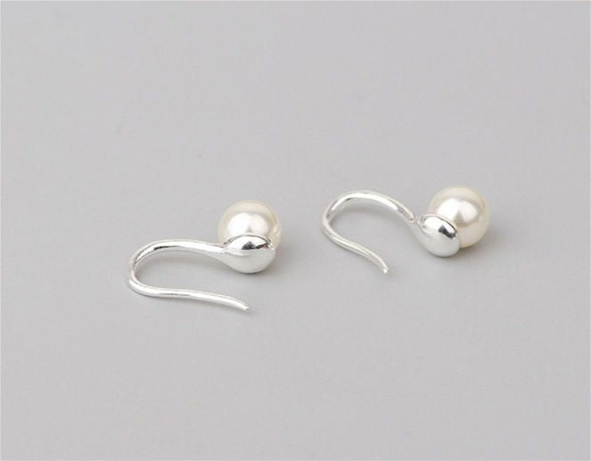 Faux 925 Pearl Earring Silver Sterling