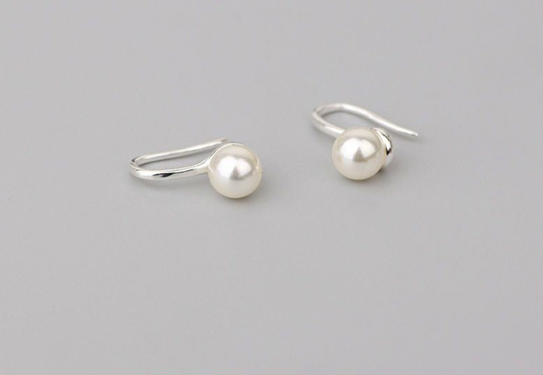 Faux 925 Pearl Earring Silver Sterling