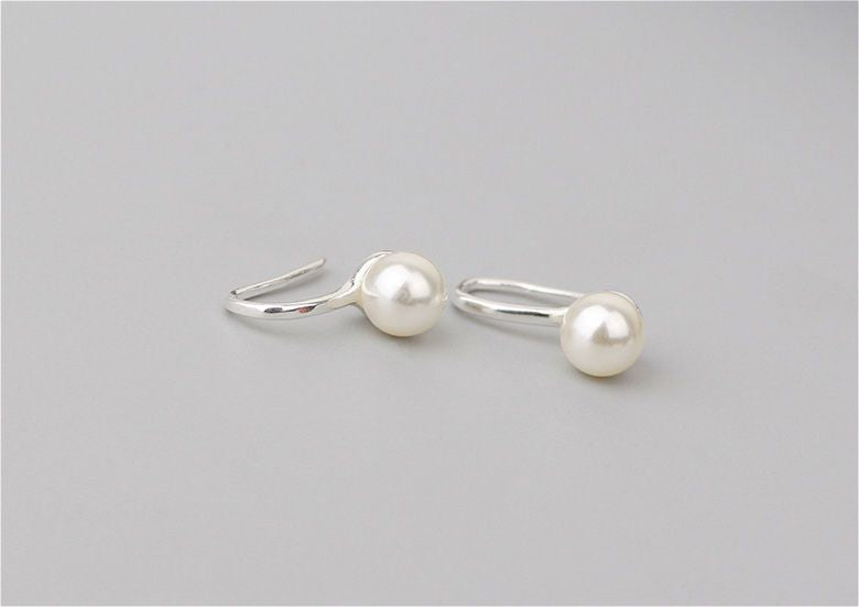 Faux 925 Pearl Earring Silver Sterling