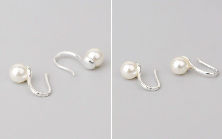 Faux 925 Pearl Earring Silver Sterling