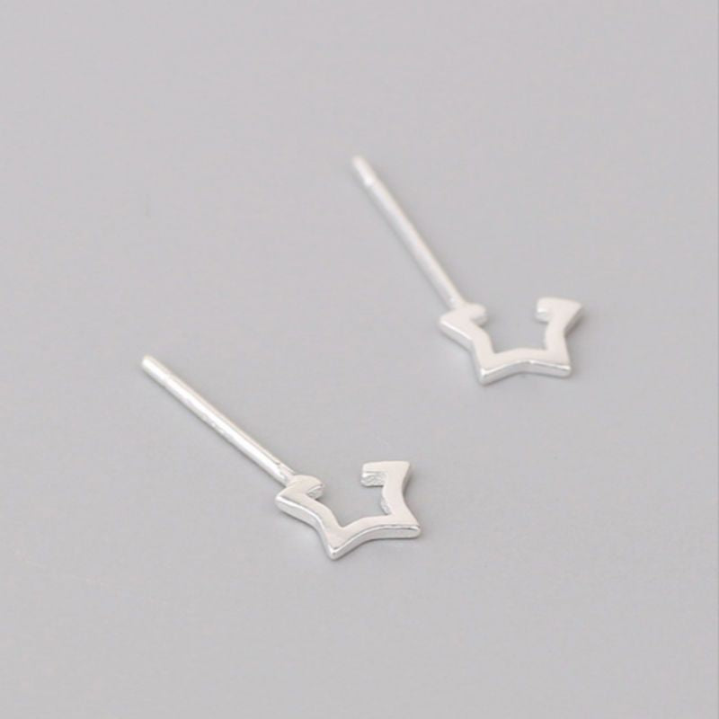 Earring Open Sterling Silver Star 925