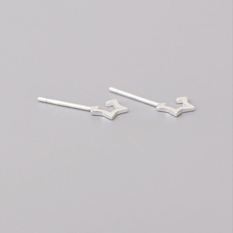 Earring Open Sterling Silver Star 925