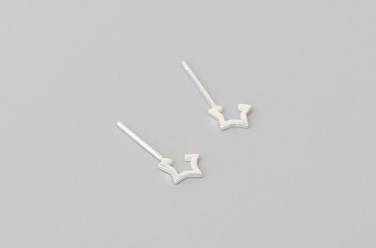 Earring Open Sterling Silver Star 925